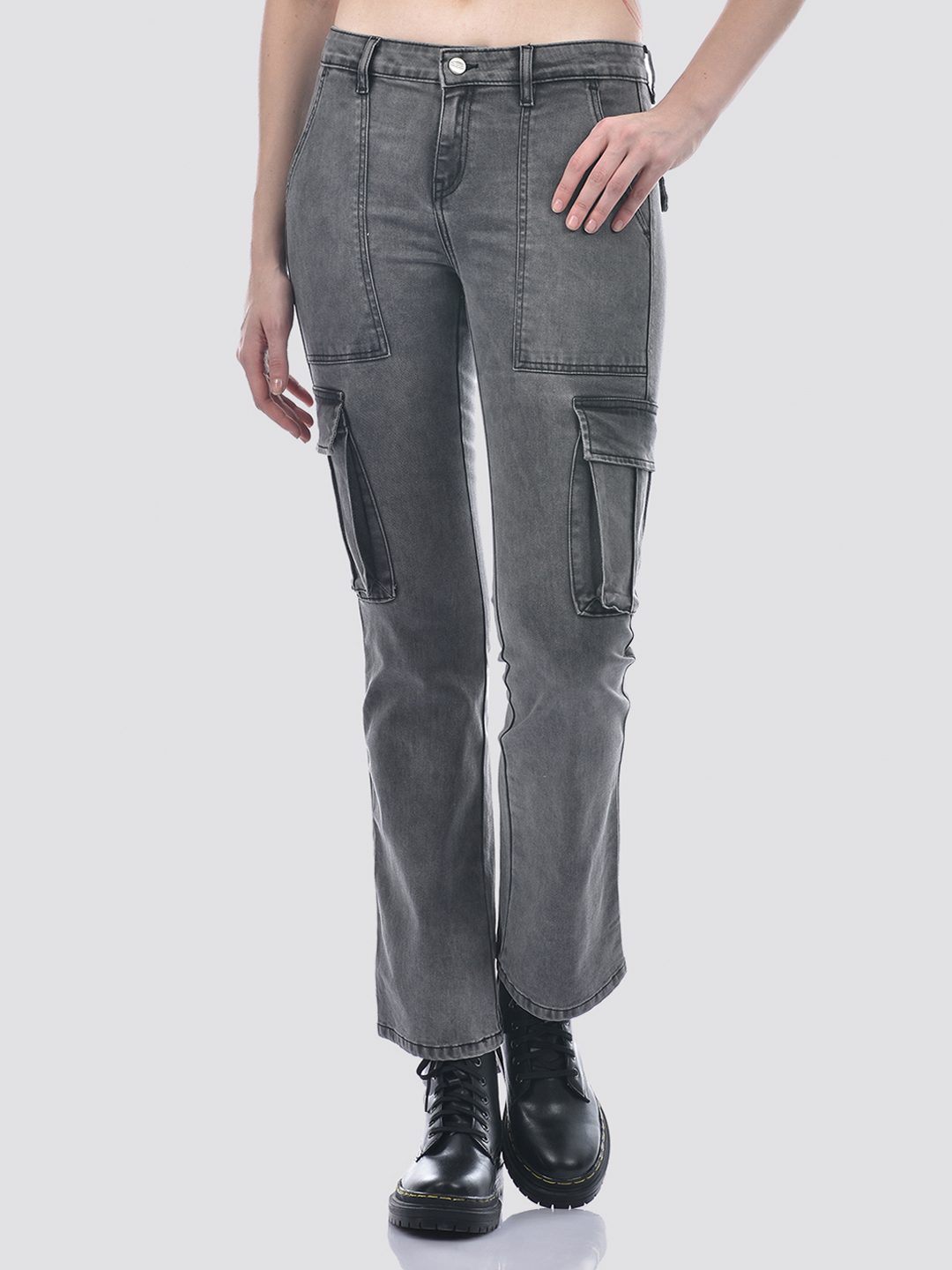Numero Uno Women Grey Bootcut Leg Sustainable Jeans